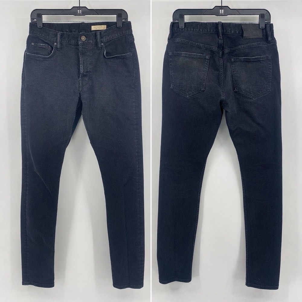 AllSaints Rex Slim Fit Jeans Washed Black Denim Button Fly Mens 30 ME027P